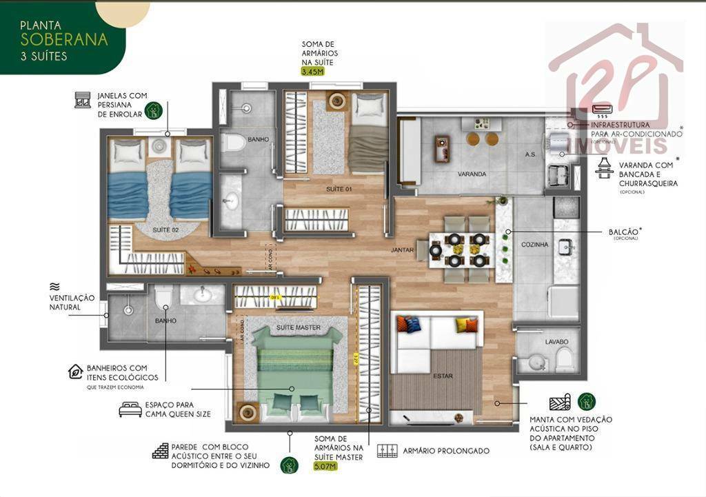 Apartamento à venda com 3 quartos, 75m² - Foto 12