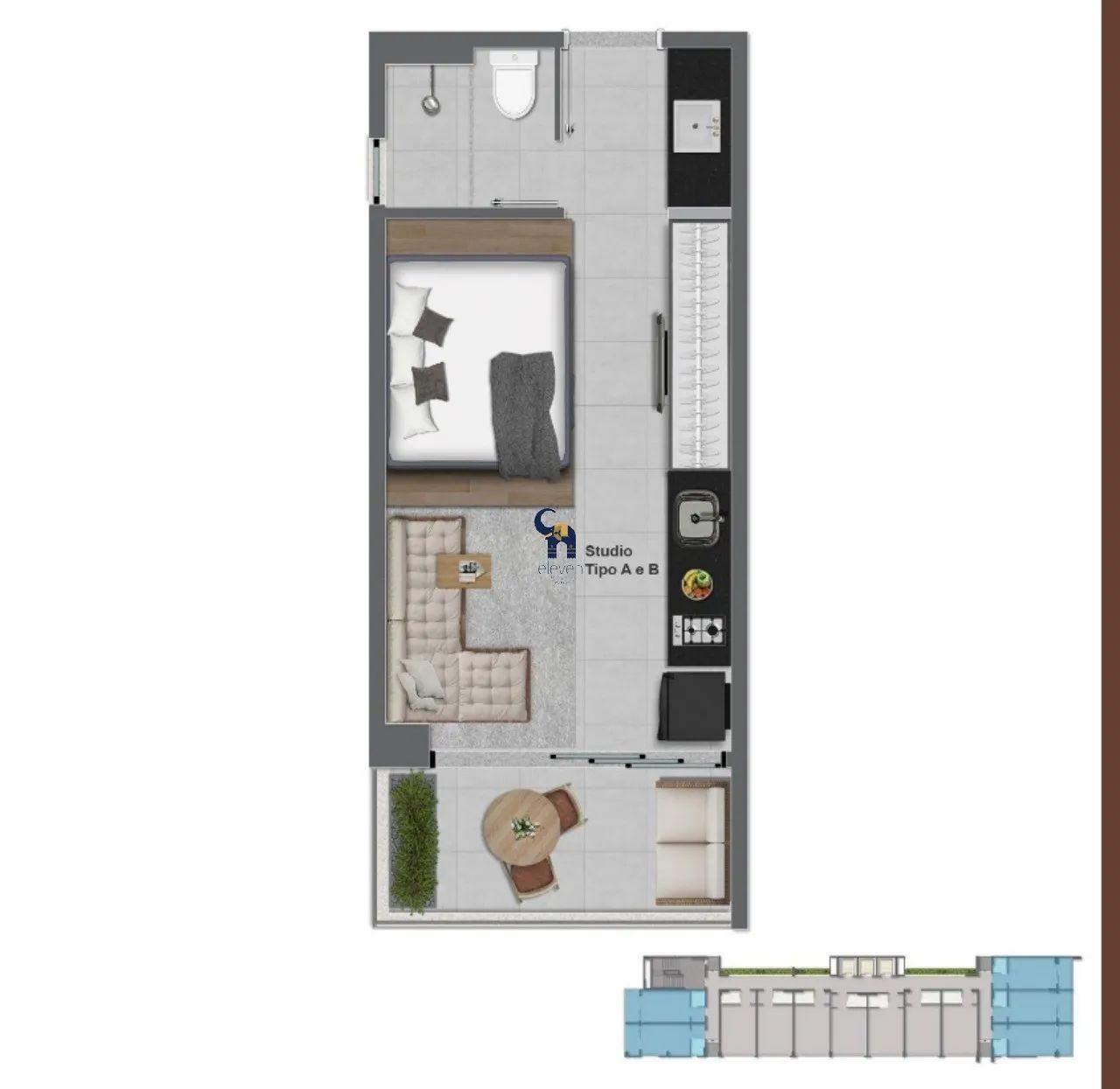 Apartamento à venda com 1 quarto, 27m² - Foto 21