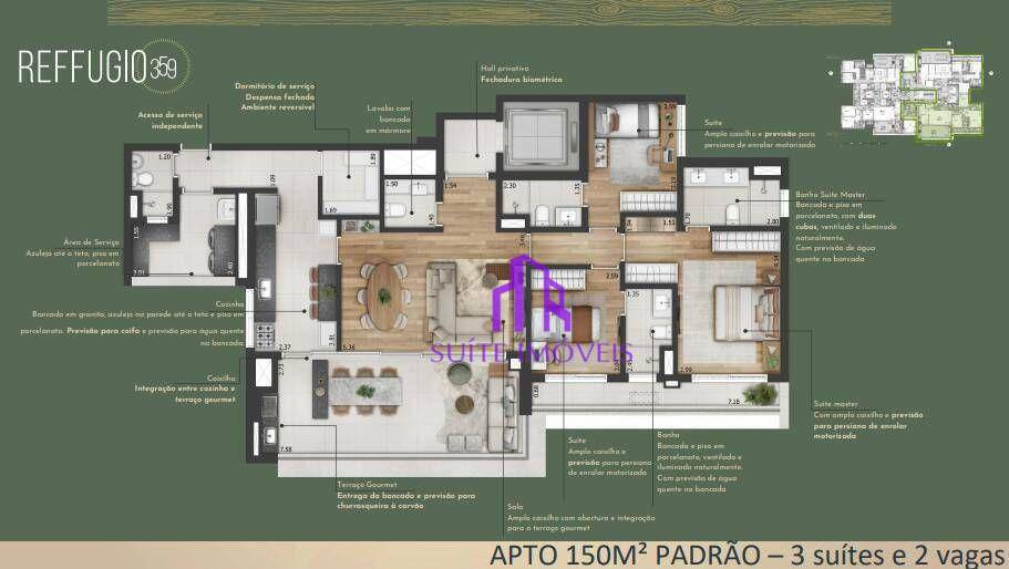 Apartamento à venda com 3 quartos, 150m² - Foto 5