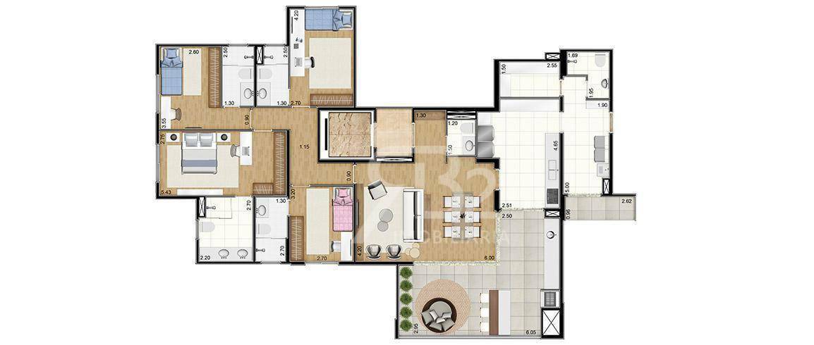 Apartamento para alugar com 3 quartos, 188m² - Foto 65