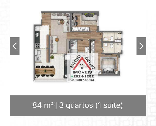 Apartamento à venda com 3 quartos, 84m² - Foto 3