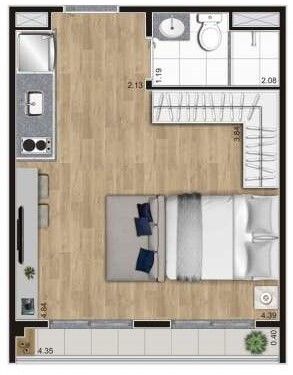 Apartamento à venda com 2 quartos, 42m² - Foto 3