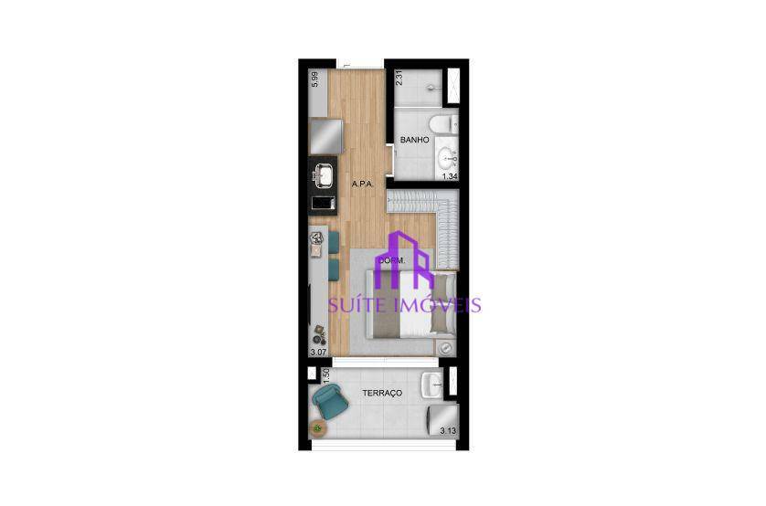 Apartamento à venda com 1 quarto, 41m² - Foto 33