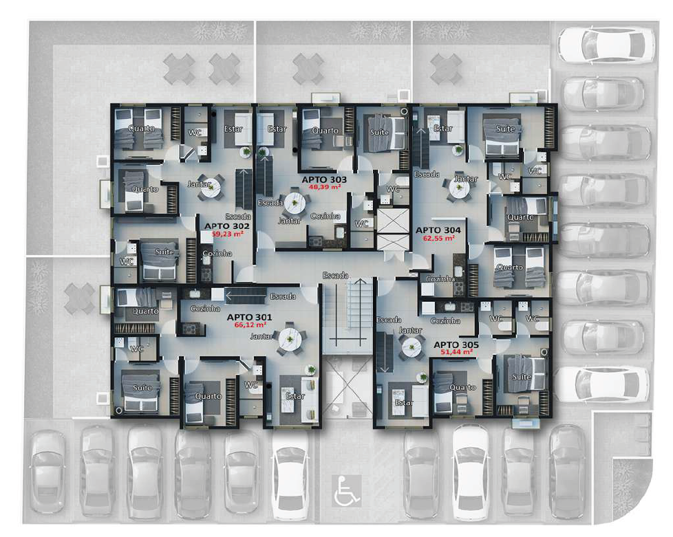 Apartamento à venda com 3 quartos, 59m² - Foto 5