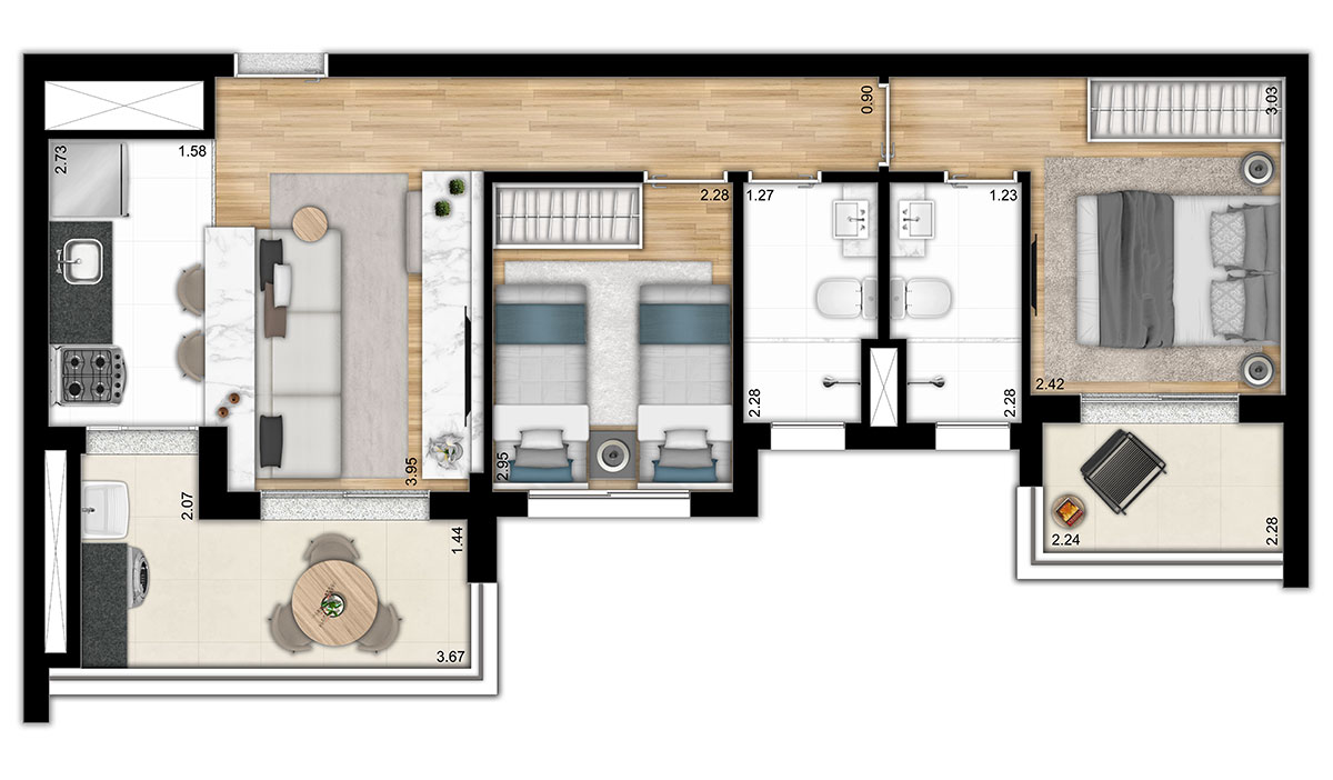 Apartamento à venda com 2 quartos, 60m² - Foto 15