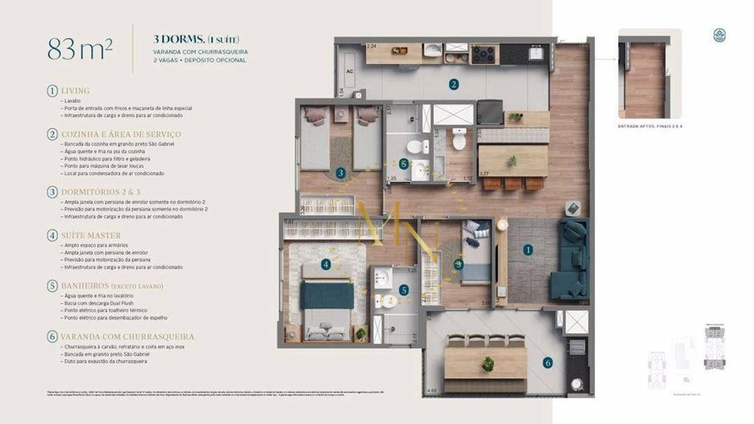 Apartamento à venda com 3 quartos, 104m² - Foto 8