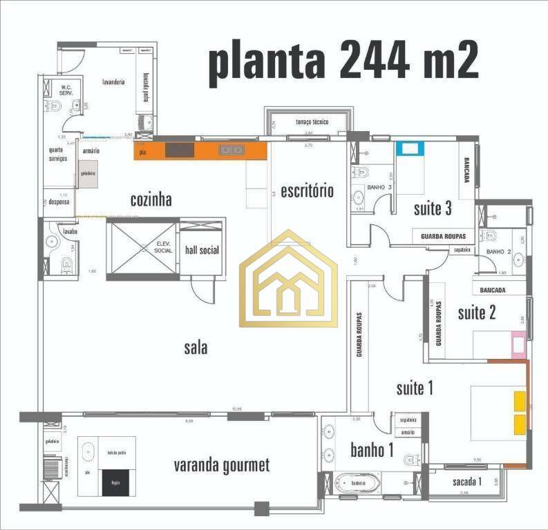 Apartamento à venda com 3 quartos, 244m² - Foto 12