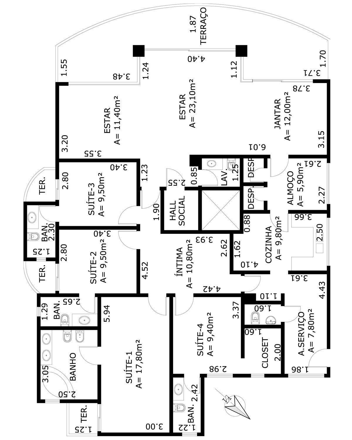 Apartamento à venda com 4 quartos, 193m² - Foto 3