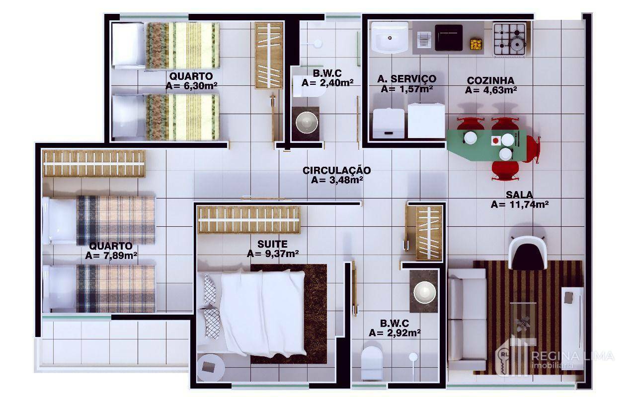 Apartamento à venda com 3 quartos, 60m² - Foto 30