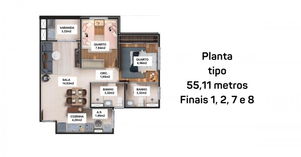 Apartamento à venda com 2 quartos, 64m² - Foto 26