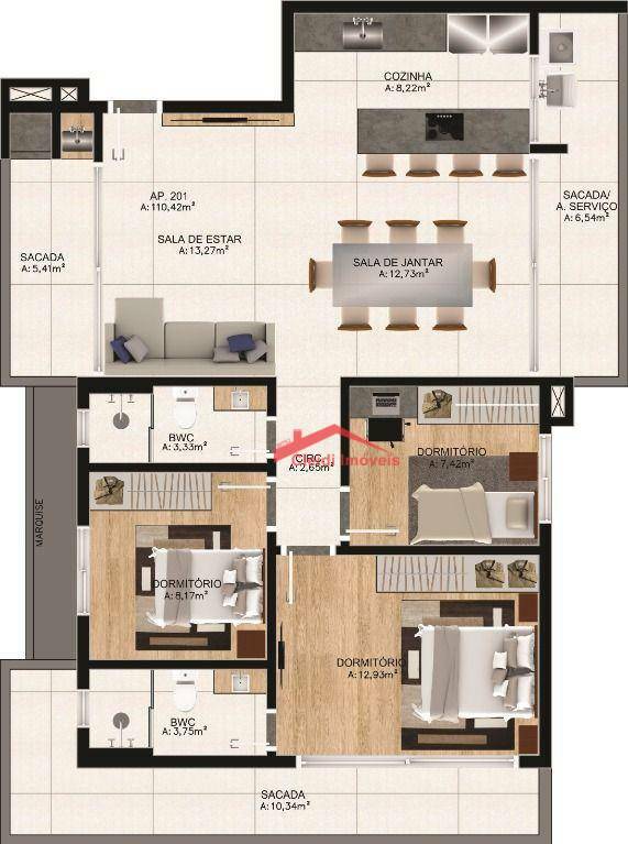 Apartamento à venda com 2 quartos, 113m² - Foto 9