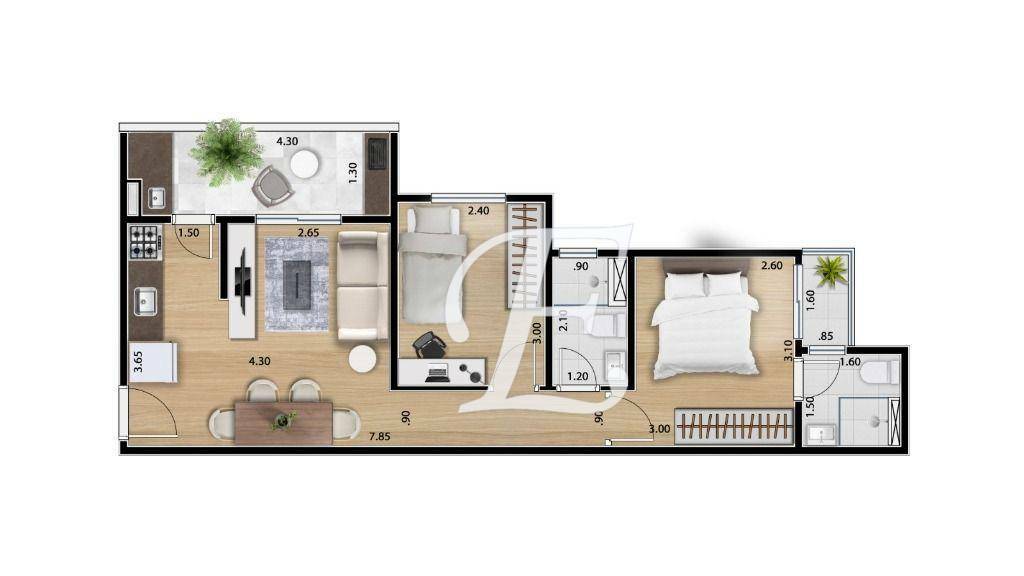 Apartamento à venda com 2 quartos, 52m² - Foto 11