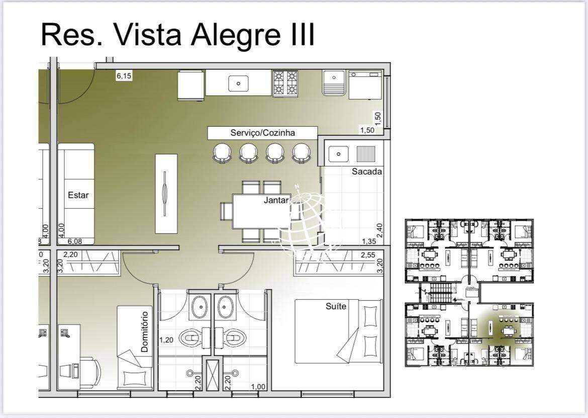 Apartamento, 2 quartos, 58 m² - Foto 1