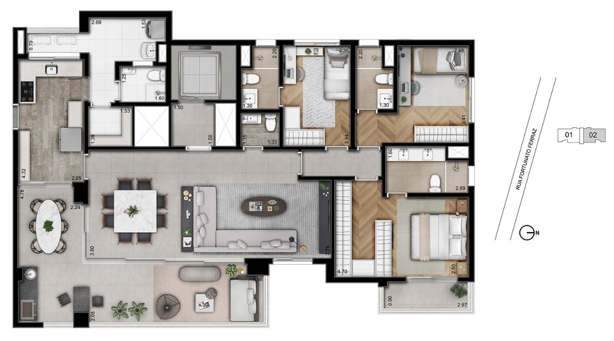 Apartamento à venda com 4 quartos, 157m² - Foto 2