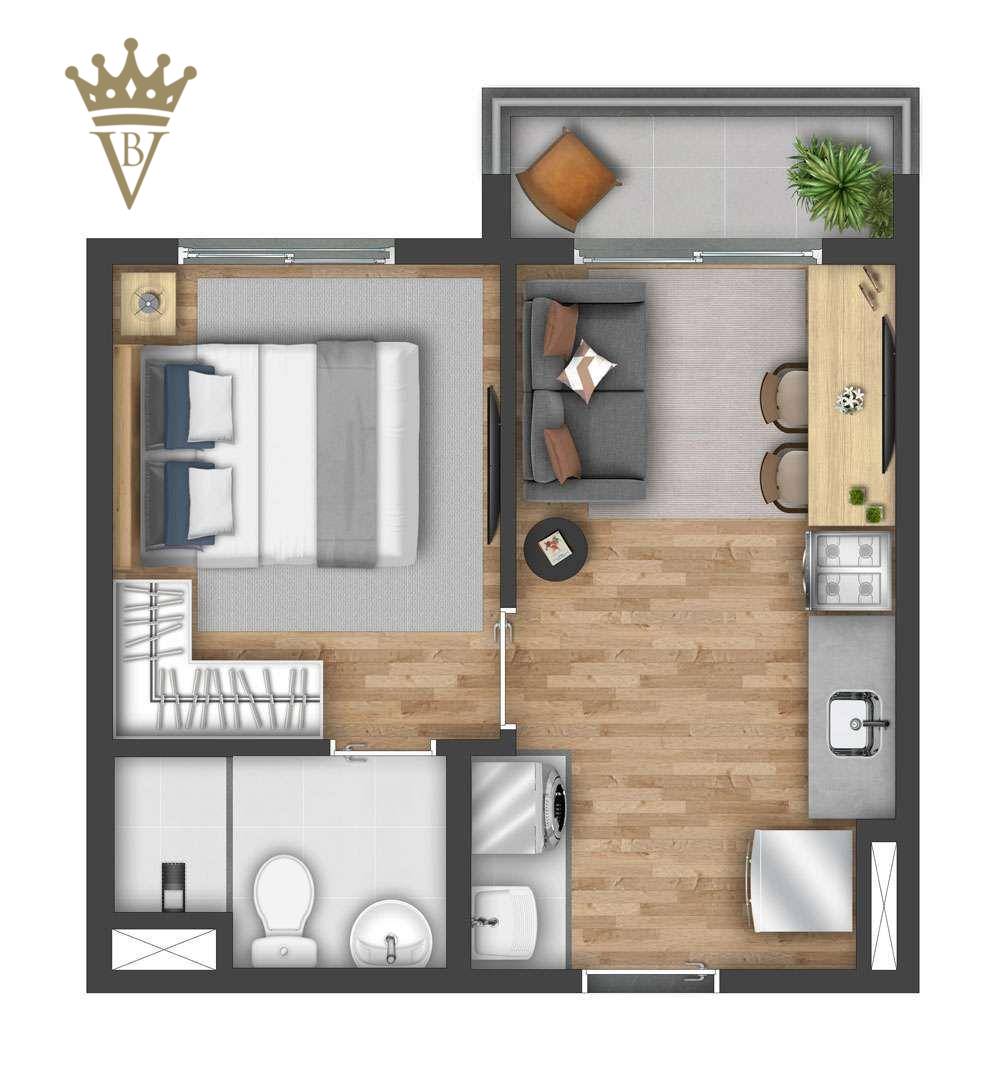 Apartamento à venda com 1 quarto, 27m² - Foto 4