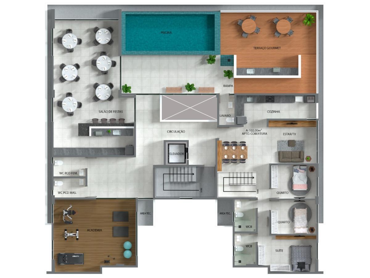 Apartamento à venda com 2 quartos, 58m² - Foto 5