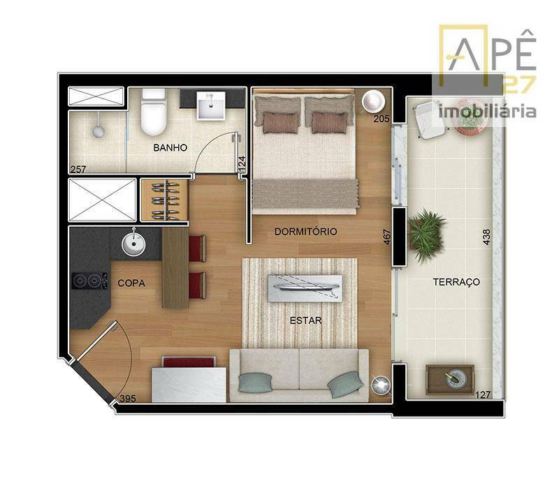 Kitnet e Studio para alugar com 1 quarto, 37m² - Foto 22