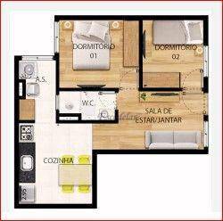 Apartamento à venda com 2 quartos, 40m² - Foto 3