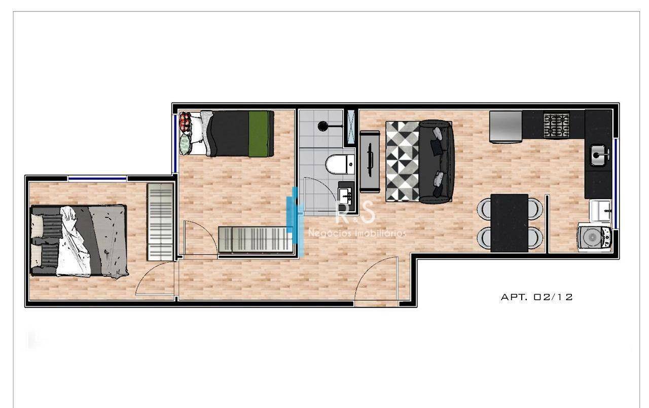 Apartamento à venda com 2 quartos, 43m² - Foto 2