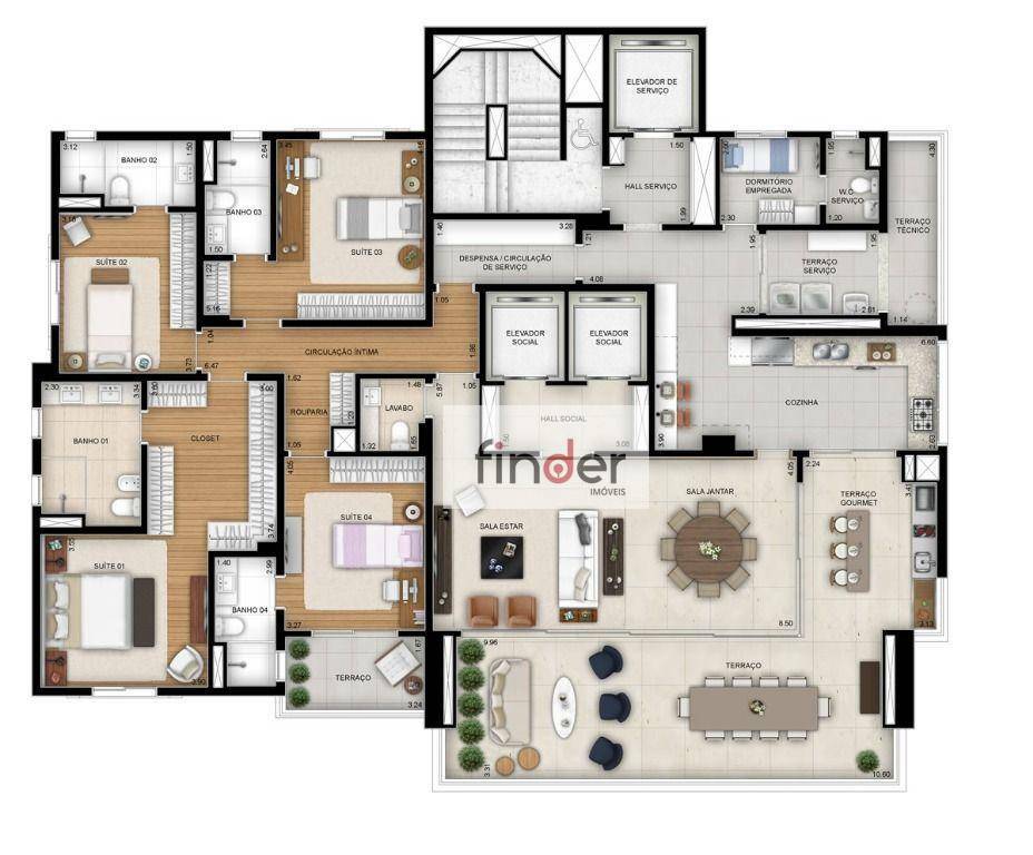 Apartamento à venda com 3 quartos, 287m² - Foto 28