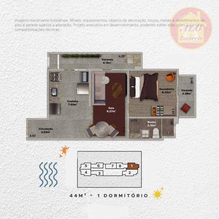 Apartamento à venda com 1 quarto, 44m² - Foto 4