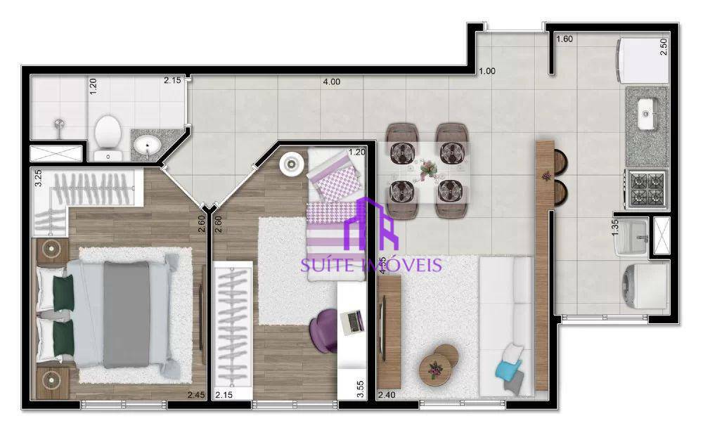 Apartamento à venda com 2 quartos, 44m² - Foto 2