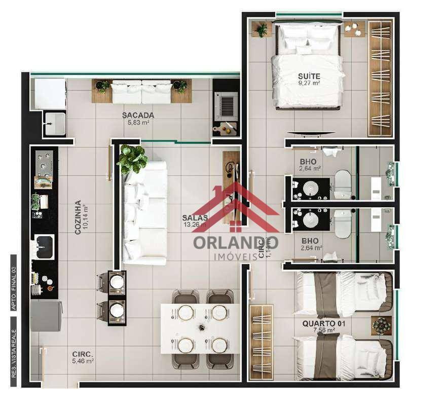 Apartamento à venda com 2 quartos, 59m² - Foto 13