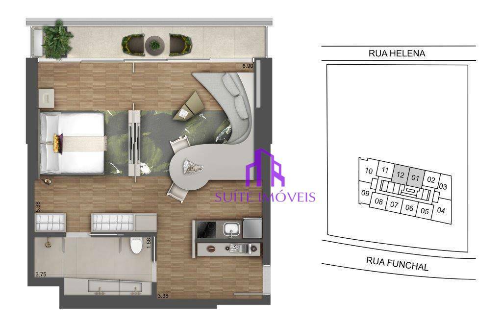 Apartamento à venda com 1 quarto, 68m² - Foto 21