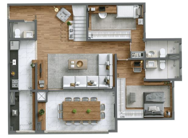 Apartamento à venda com 3 quartos, 187m² - Foto 12