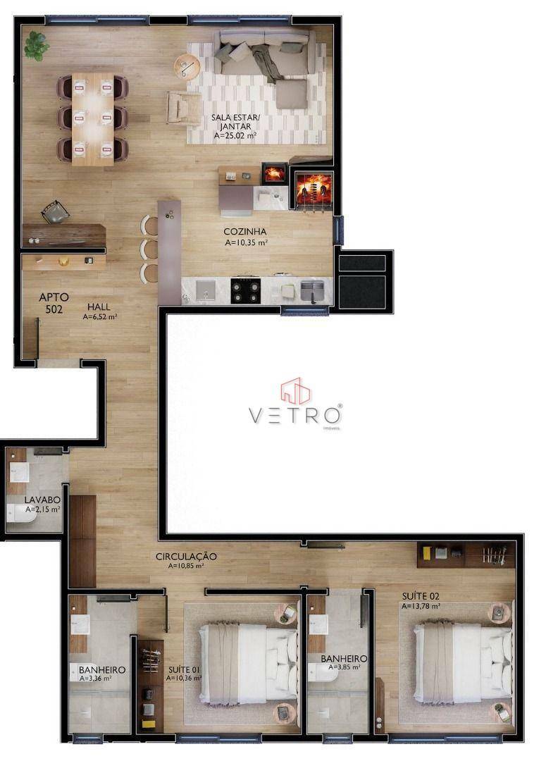 Apartamento à venda com 2 quartos, 115m² - Foto 7