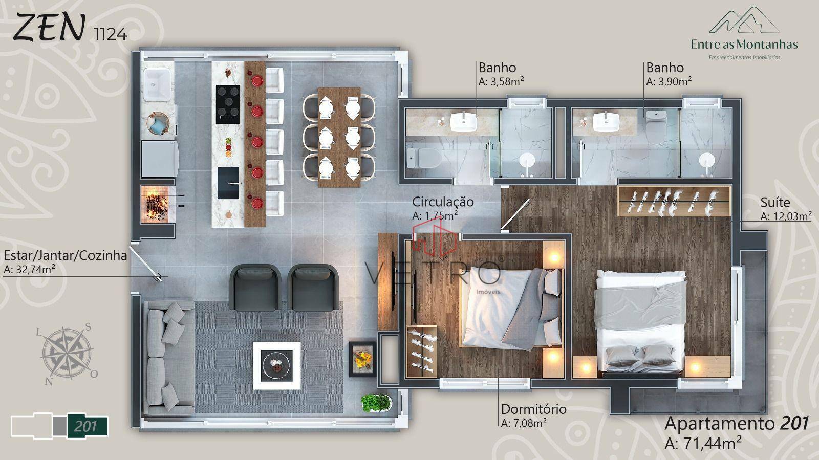 Apartamento à venda com 2 quartos, 71m² - Foto 4