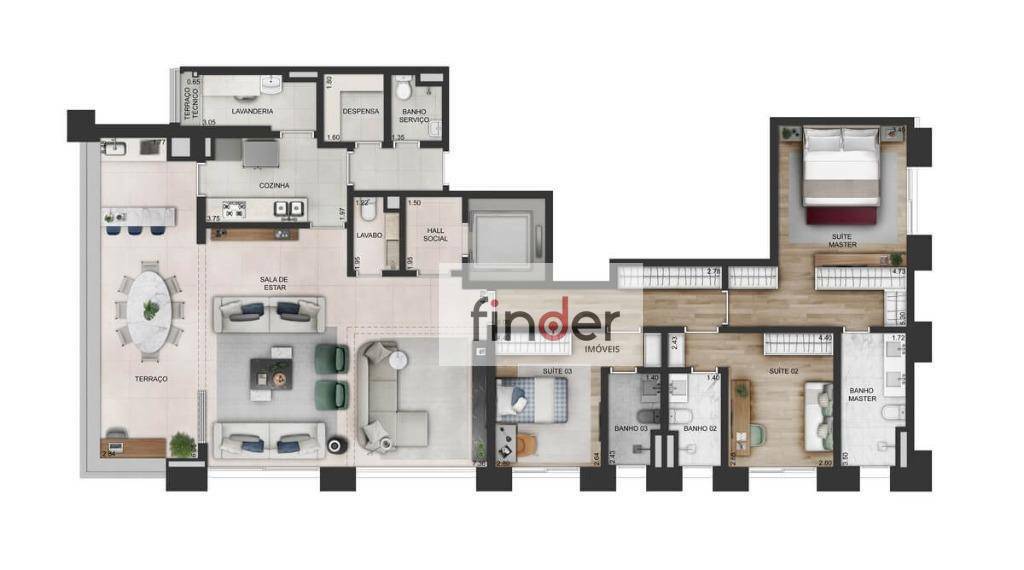 Apartamento à venda com 3 quartos, 191m² - Foto 17