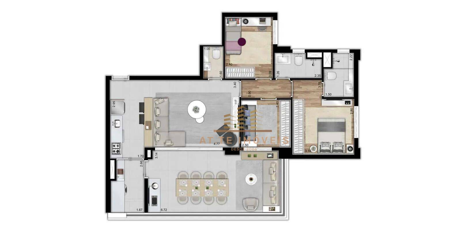 Apartamento à venda com 3 quartos, 96m² - Foto 29