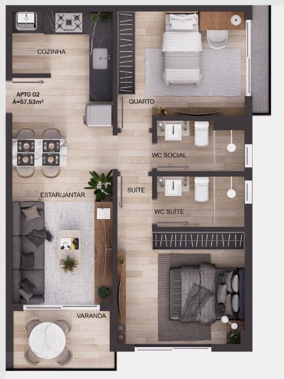 Apartamento à venda com 2 quartos, 57m² - Foto 12