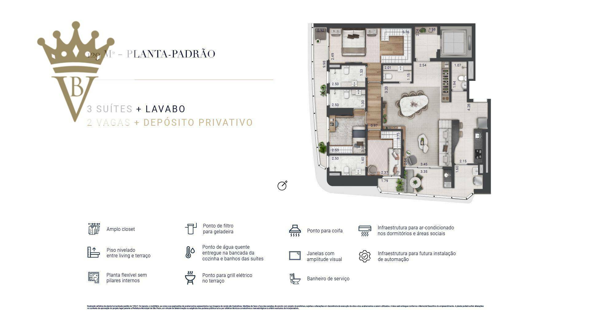 Apartamento à venda com 3 quartos, 129m² - Foto 2