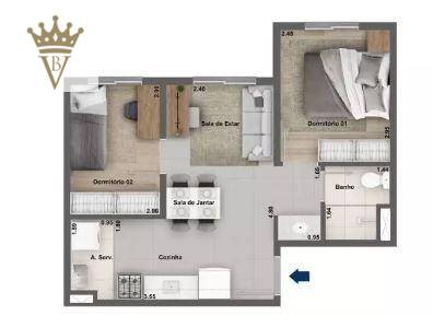 Apartamento à venda com 2 quartos, 37m² - Foto 13