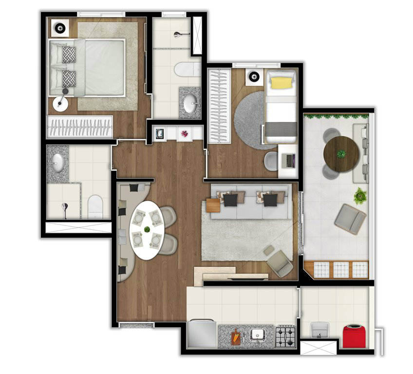 Apartamento à venda com 2 quartos, 58m² - Foto 4