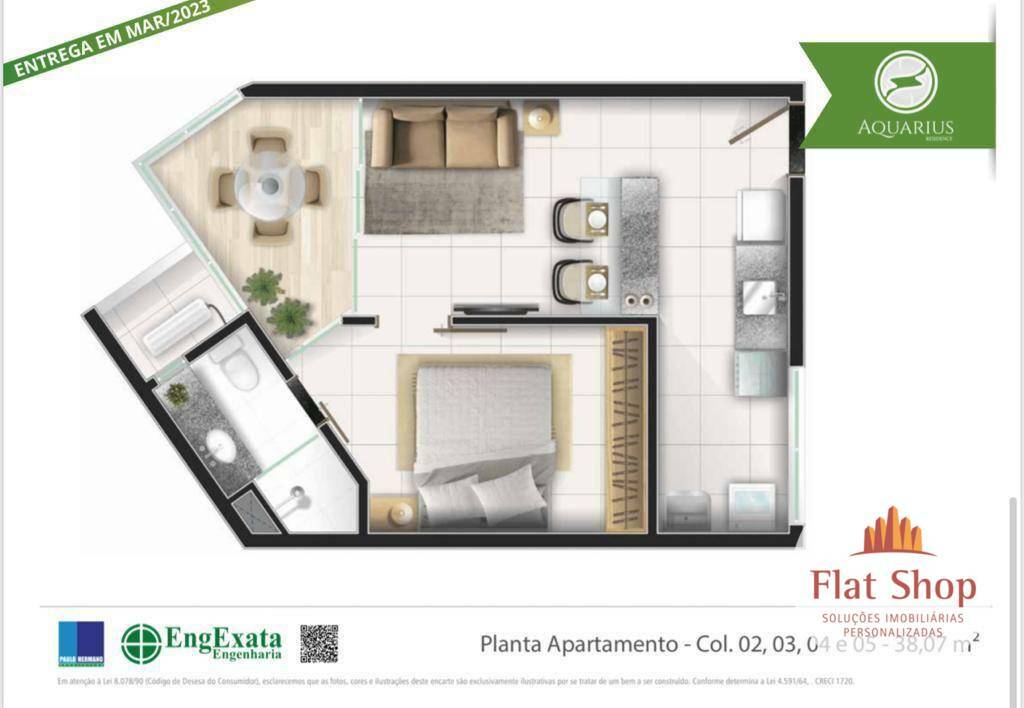 Apartamento à venda com 1 quarto, 38m² - Foto 14