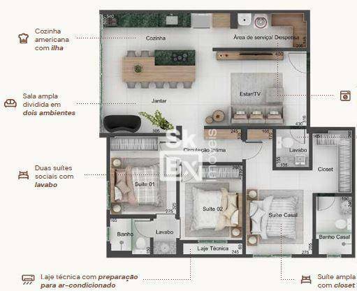 Apartamento à venda com 3 quartos, 97m² - Foto 9