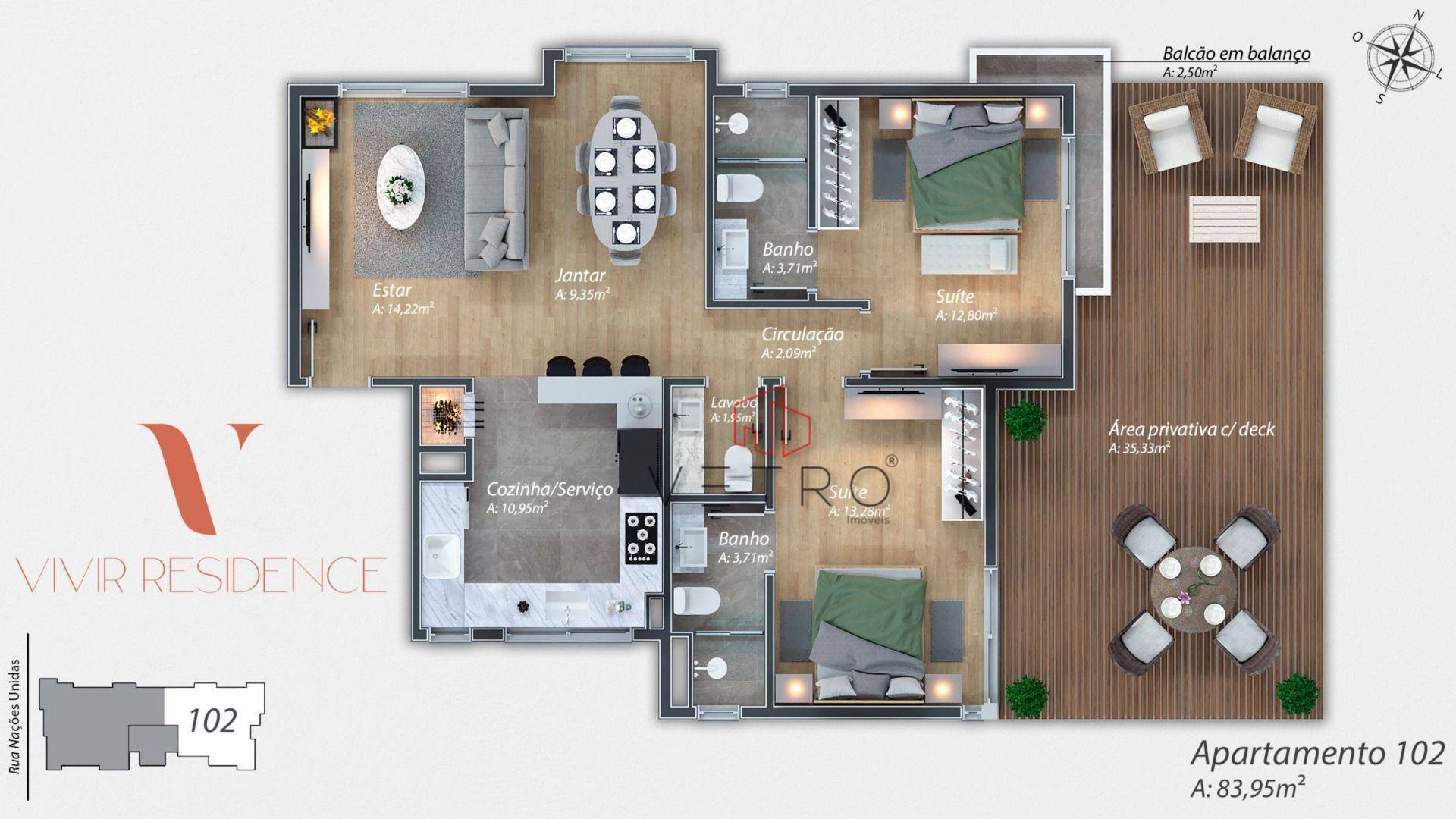 Apartamento à venda com 2 quartos, 83m² - Foto 7