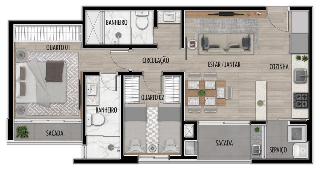 Apartamento à venda com 2 quartos, 56m² - Foto 19