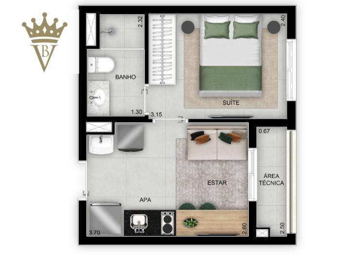 Kitnet e Studio à venda com 1 quarto, 26m² - Foto 17