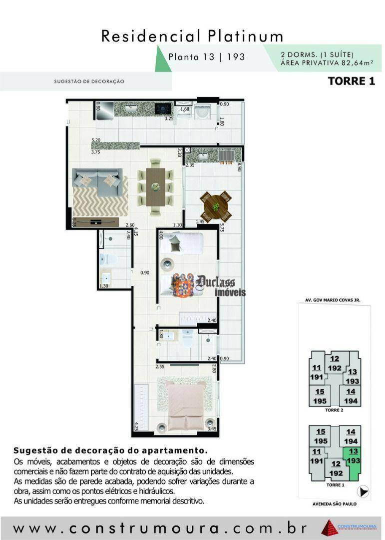 Apartamento à venda com 2 quartos, 82m² - Foto 3