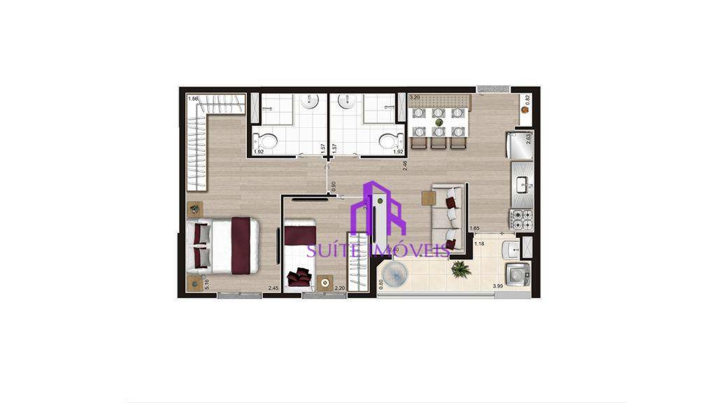 Apartamento à venda com 2 quartos, 42m² - Foto 29