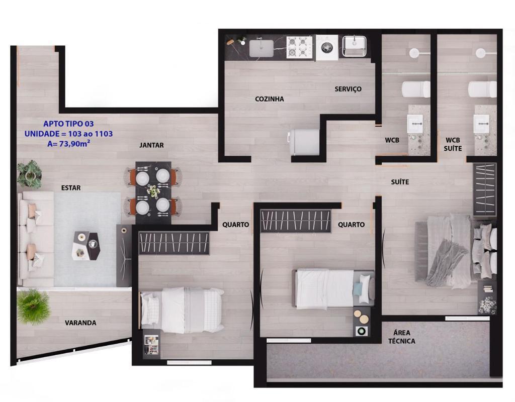 Apartamento à venda com 2 quartos, 57m² - Foto 20