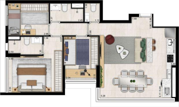 Apartamento à venda com 3 quartos, 79m² - Foto 33