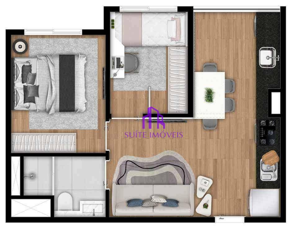 Apartamento à venda com 2 quartos, 36m² - Foto 1