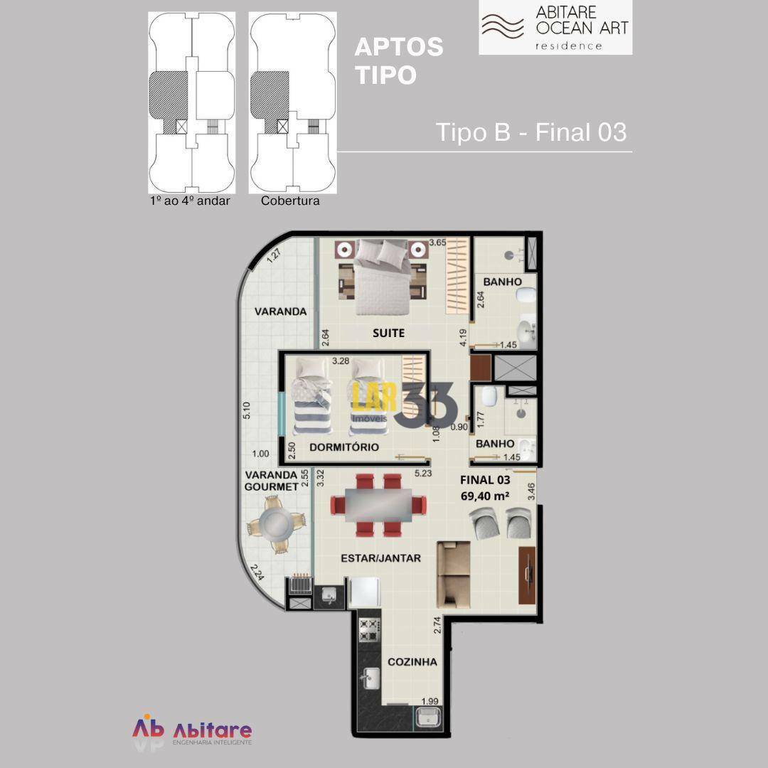 Apartamento à venda com 2 quartos, 69m² - Foto 9