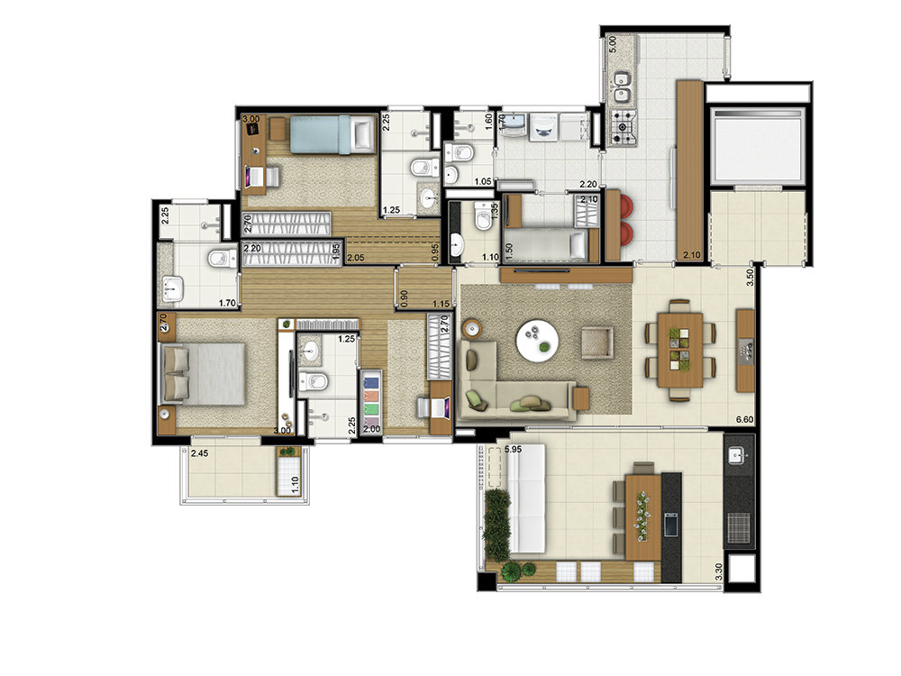 Apartamento à venda com 3 quartos, 118m² - Foto 2