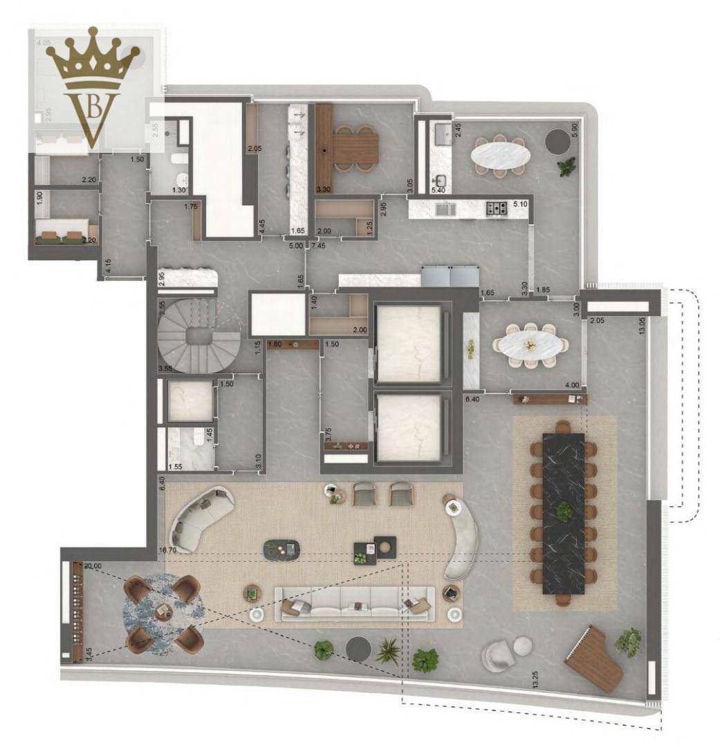 Apartamento à venda com 4 quartos, 695m² - Foto 2